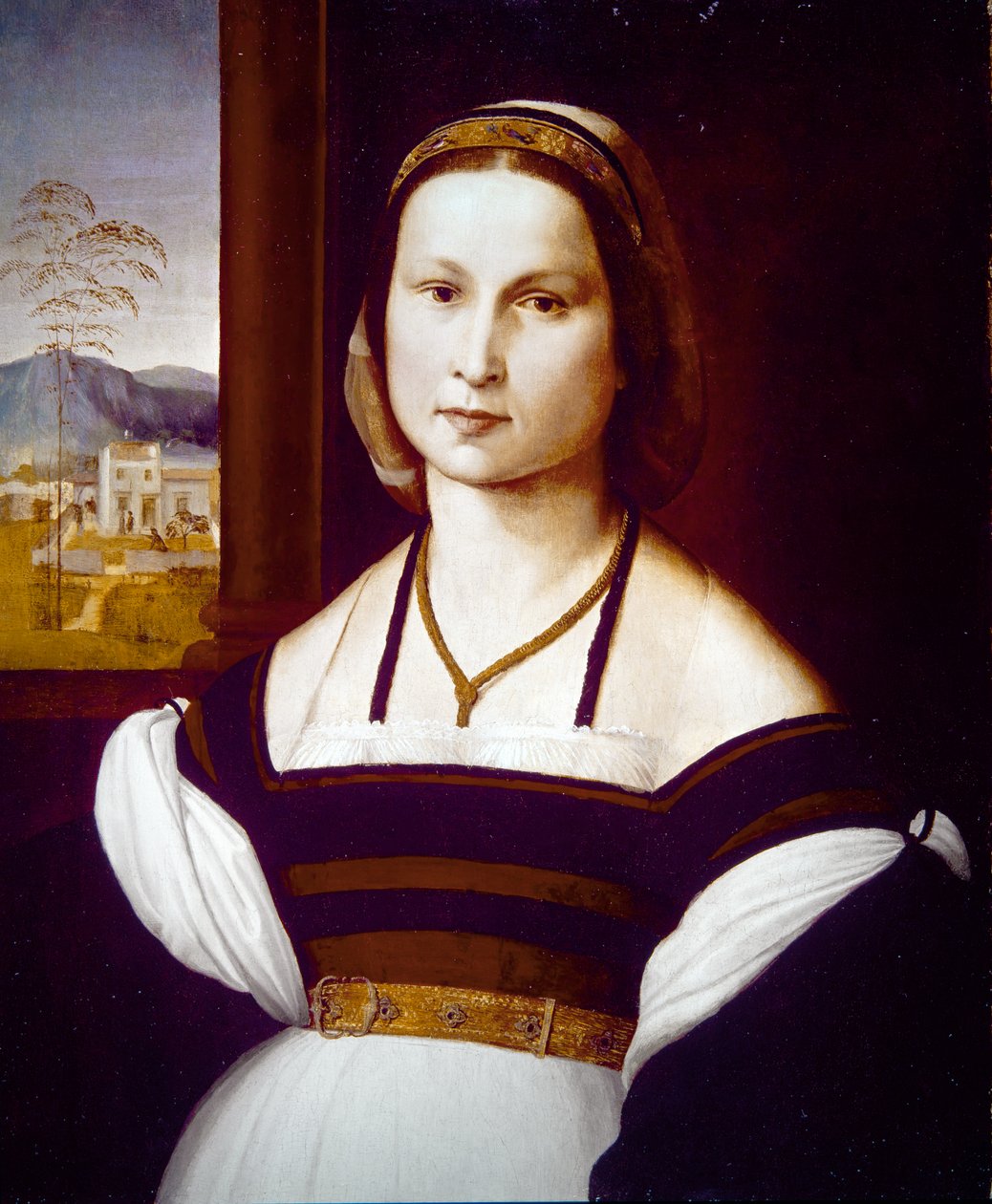 Fiatal hölgy portréja (panelen) alkotó: Mariotto Albertinelli