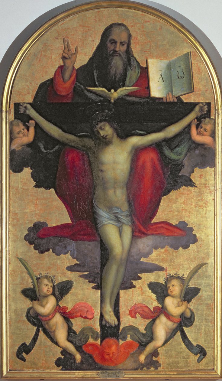 A Szentháromság (tempera a panelen) alkotó: Mariotto Albertinelli