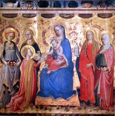 Szent Katalin misztikus házassága (tempera a panelen) alkotó: Mariotto di Cristofano