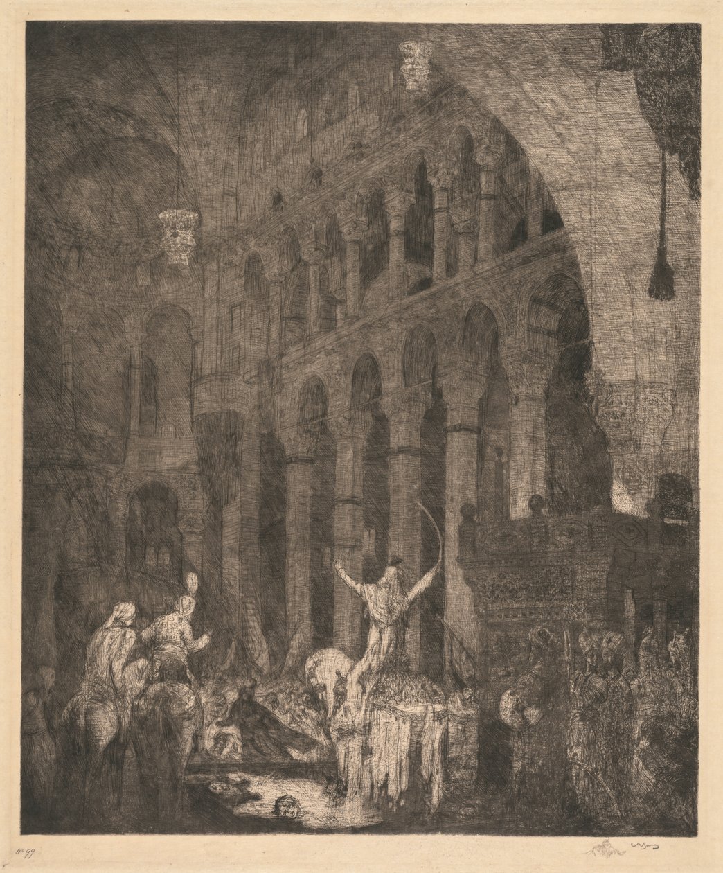 Mohammed II az Aye Sophiában alkotó: Marius Alexander Jacques Bauer