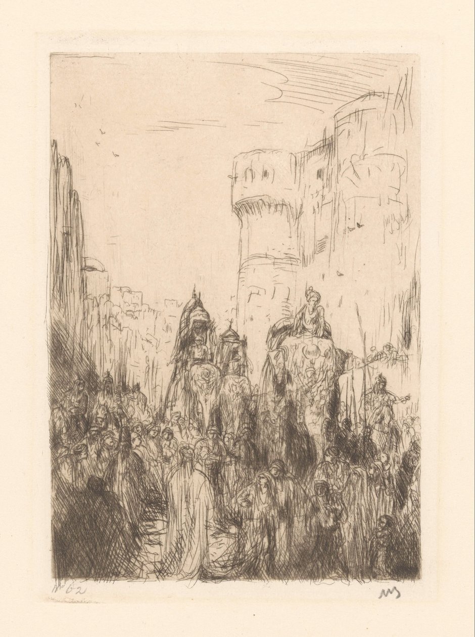Felvonulás elefántokkal alkotó: Marius Bauer (signed by artist)
