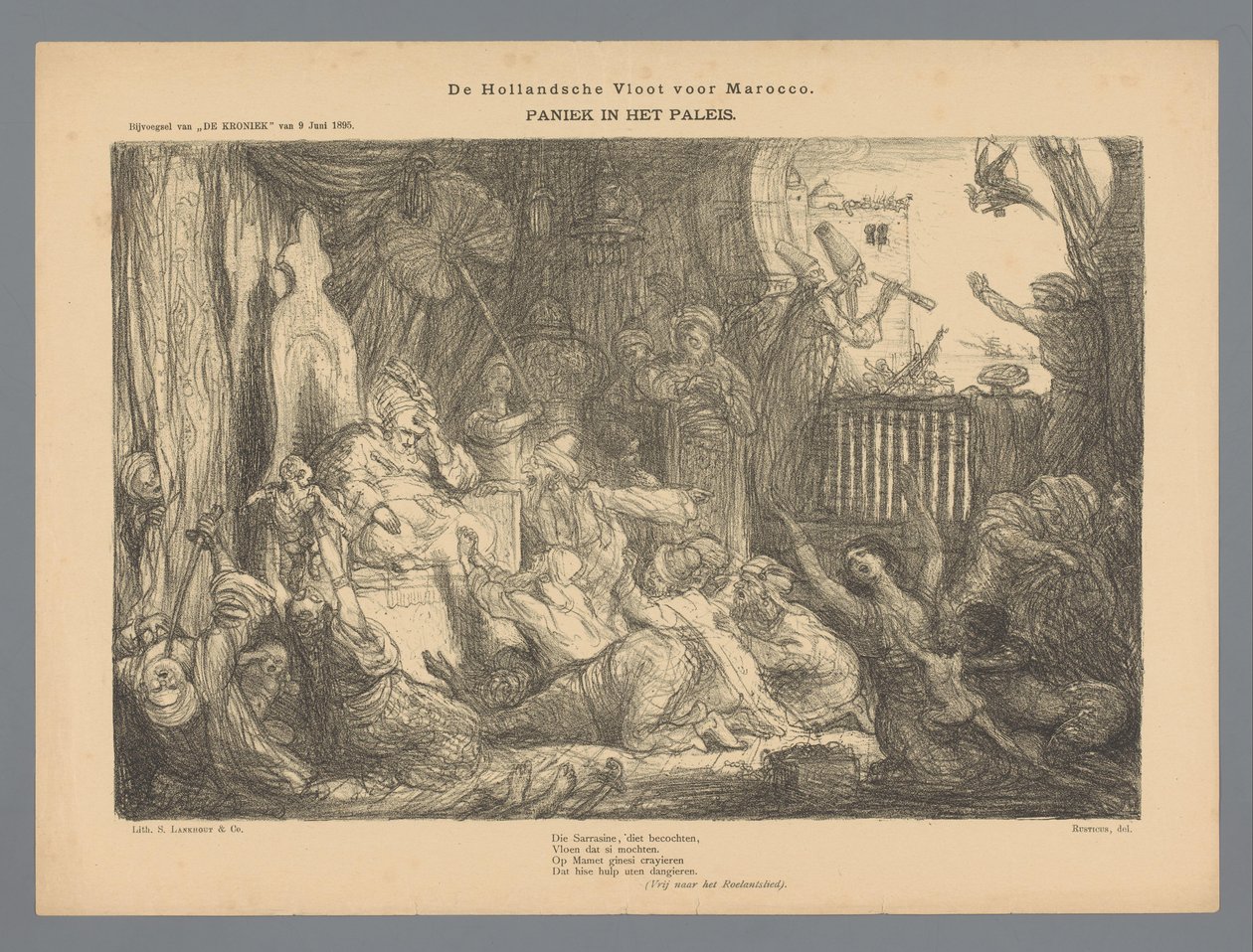 A holland flotta Marokkó számára. Pánik a palotában (cím a tárgyon) alkotó: Marius Bauer