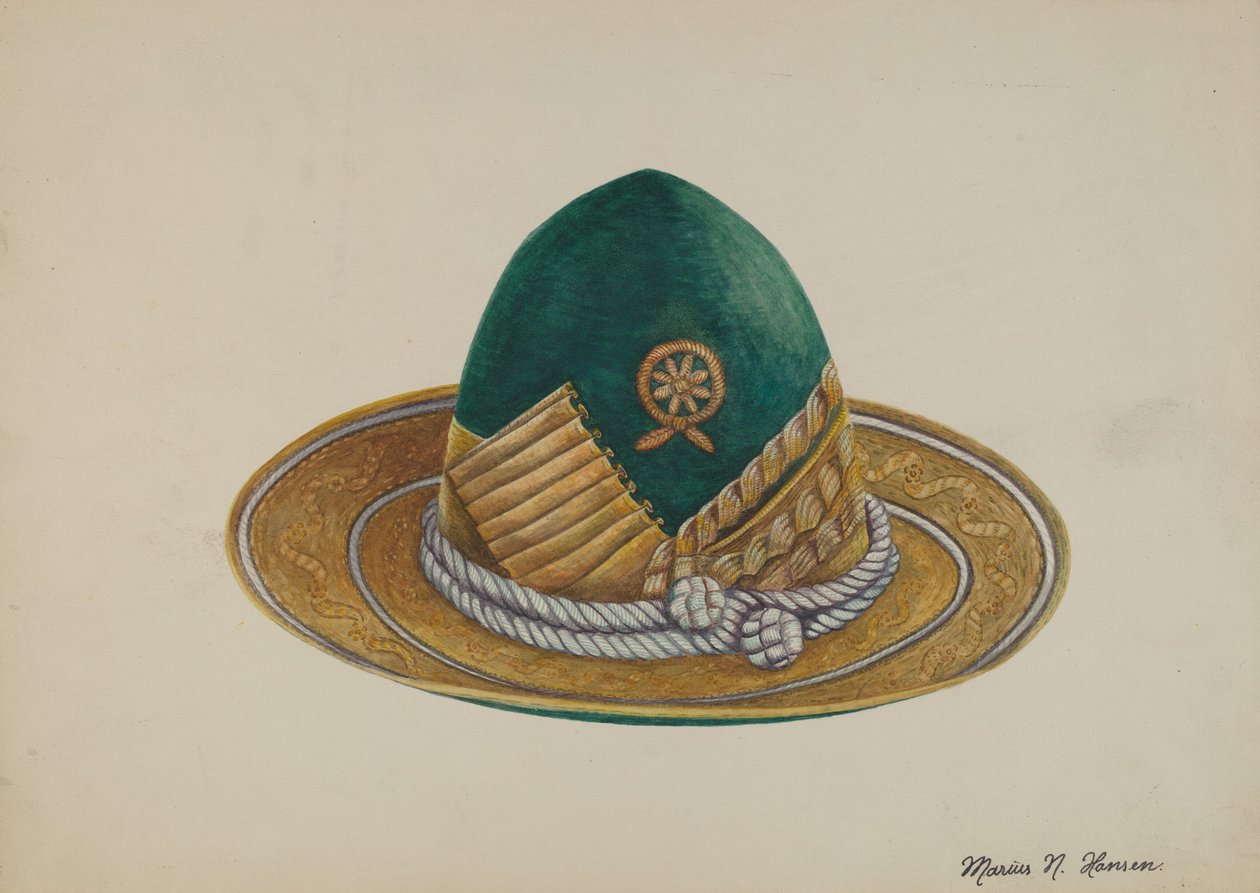 spanyol délnyugat: Kalap, c. 1937. alkotó: Marius Hansen
