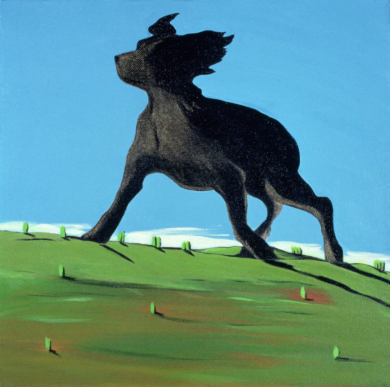 Csodálatos fekete kutya, 2000 (akril, vászon) alkotó: Marjorie Weiss