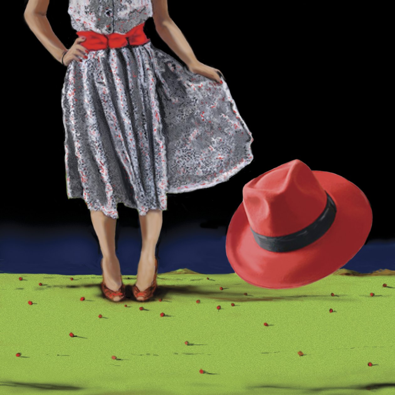 The Red Hat, 2008 (akril, vászon) alkotó: Marjorie Weiss