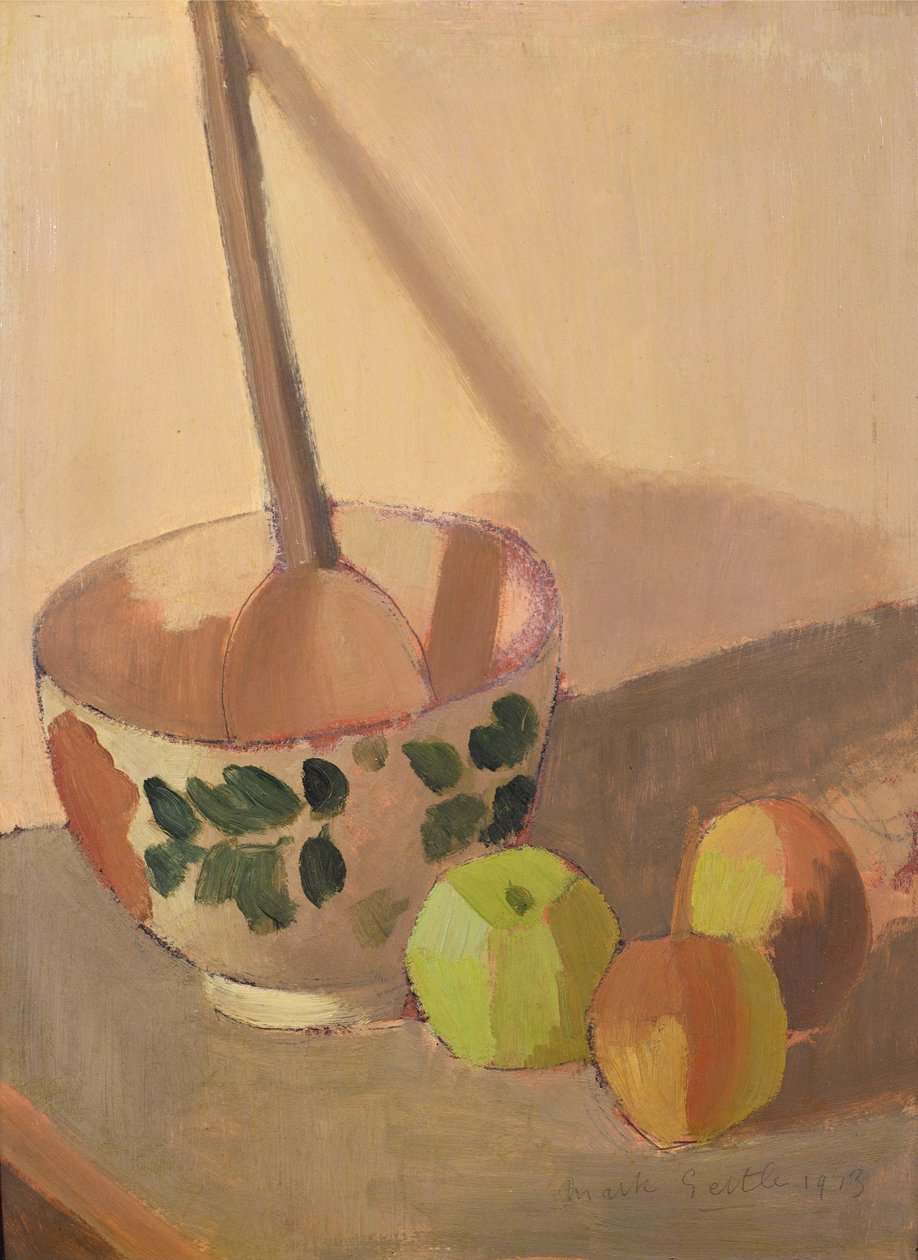 Csendélet almával és keverőtállal, 1913 (panel) alkotó: Mark Gertler