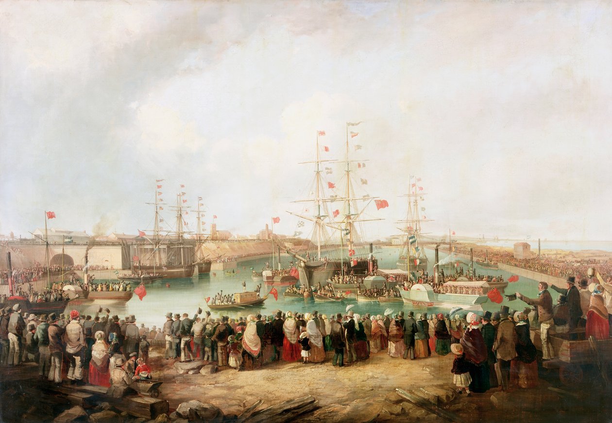 A South Dock megnyitása, Sunderland, 1850, 1853 alkotó: Mark Thompson