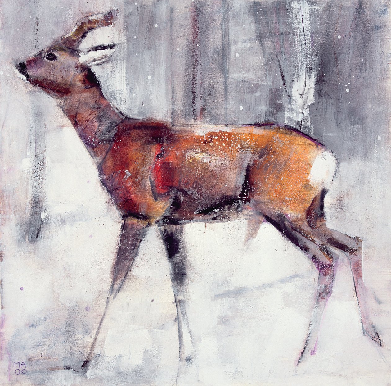 Bak a hóban, 2000 (vegyes média papíron) alkotó: Mark Adlington