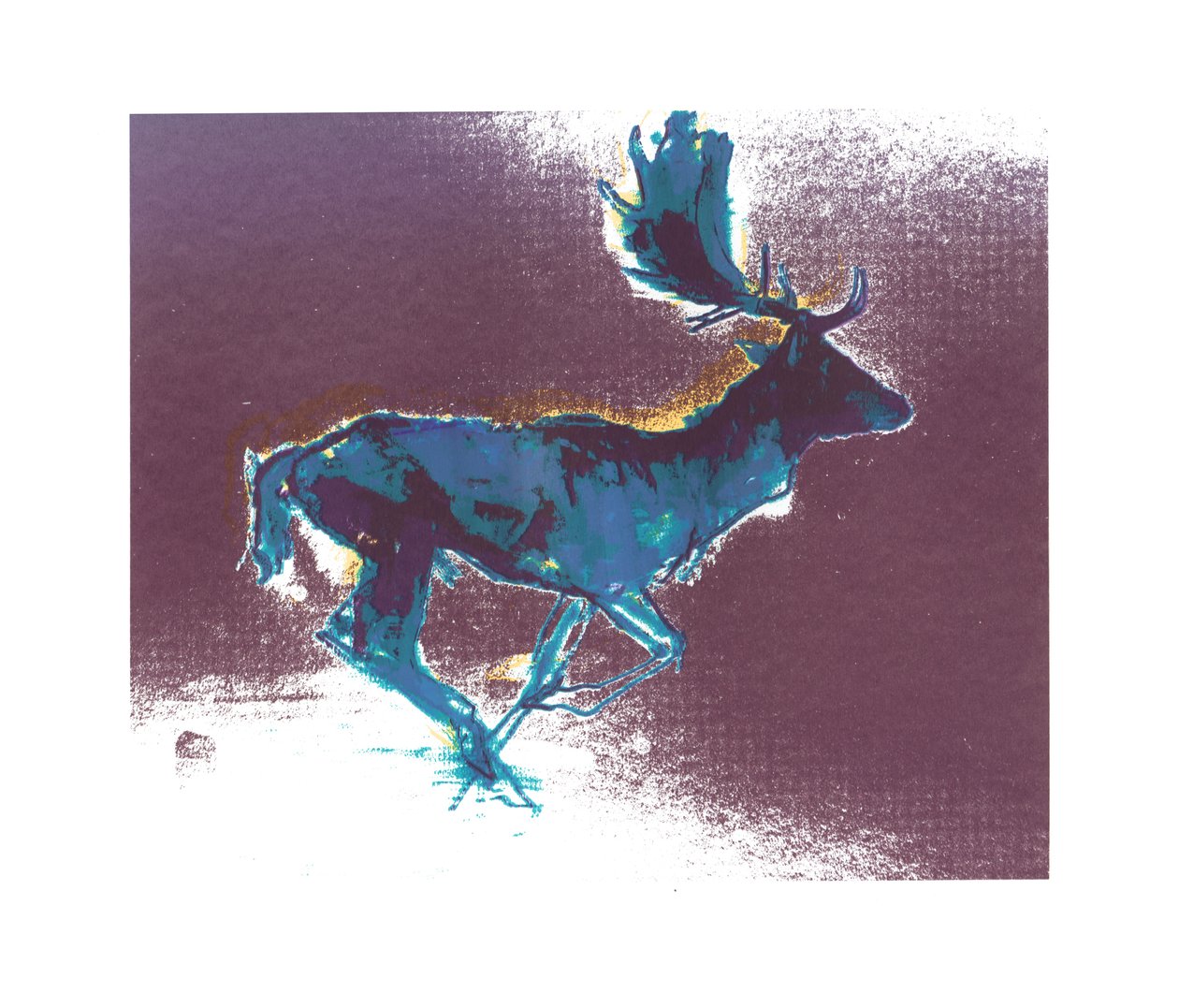 Fallow Buck (kéksárga árnyék), 2015, (szitanyomás) alkotó: Mark Adlington