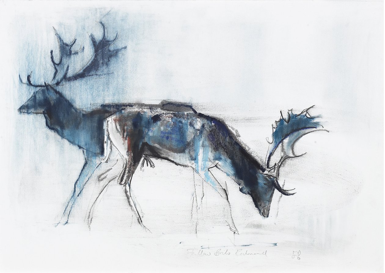 Fallow Bucks, Richmond, 2006 (charcoal and conte papíron) alkotó: Mark Adlington