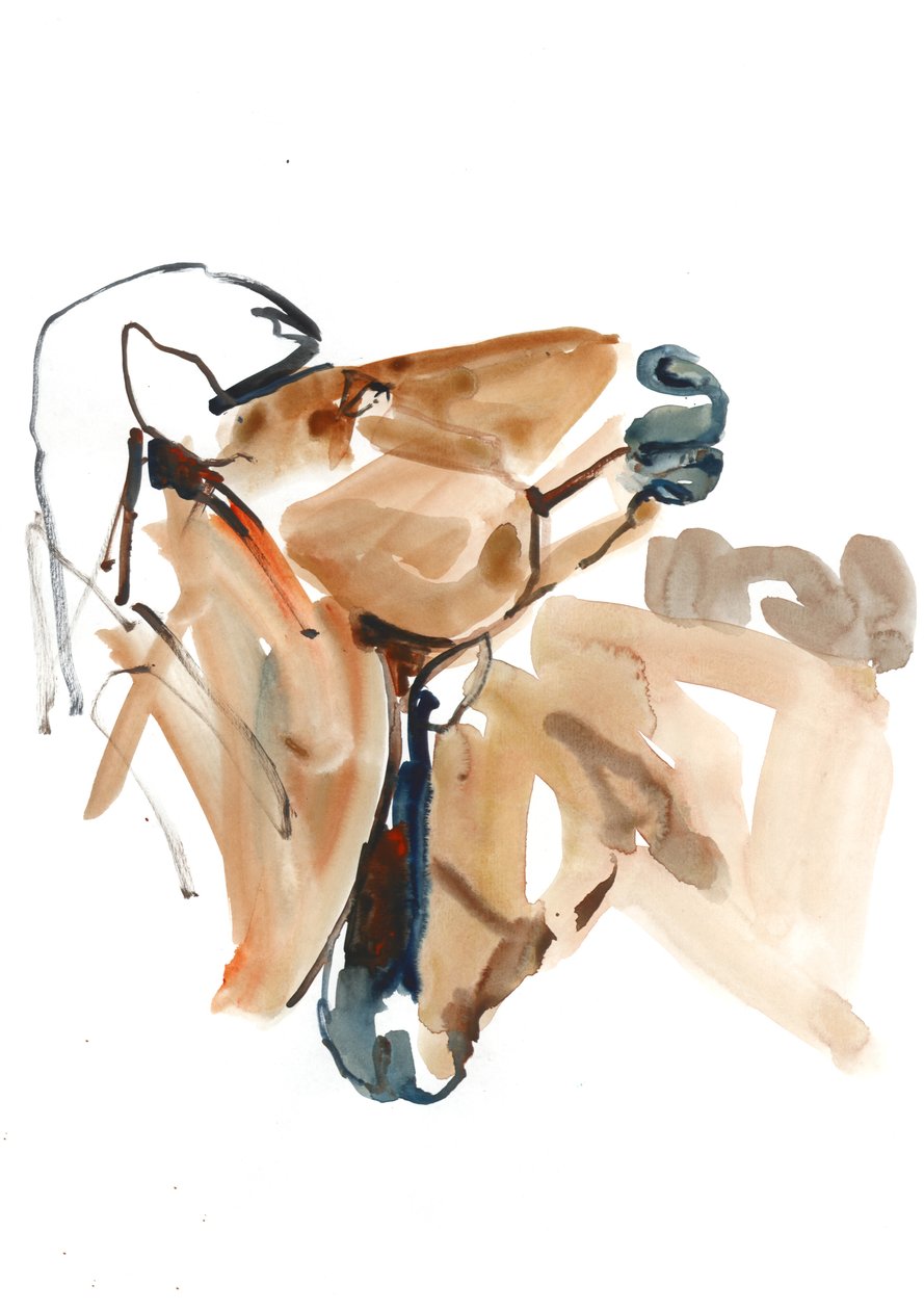 Nuzzle (Przewalski), 2013 (sennelier tus, akvarell és gouache) alkotó: Mark Adlington
