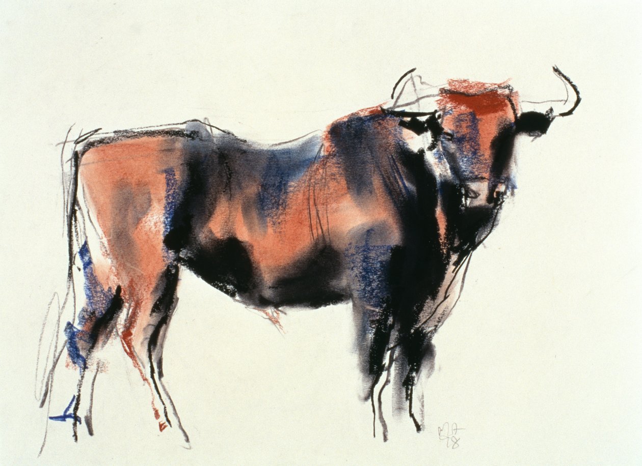 Red Bull, 1998 (grafit, konté és szén papíron) alkotó: Mark Adlington