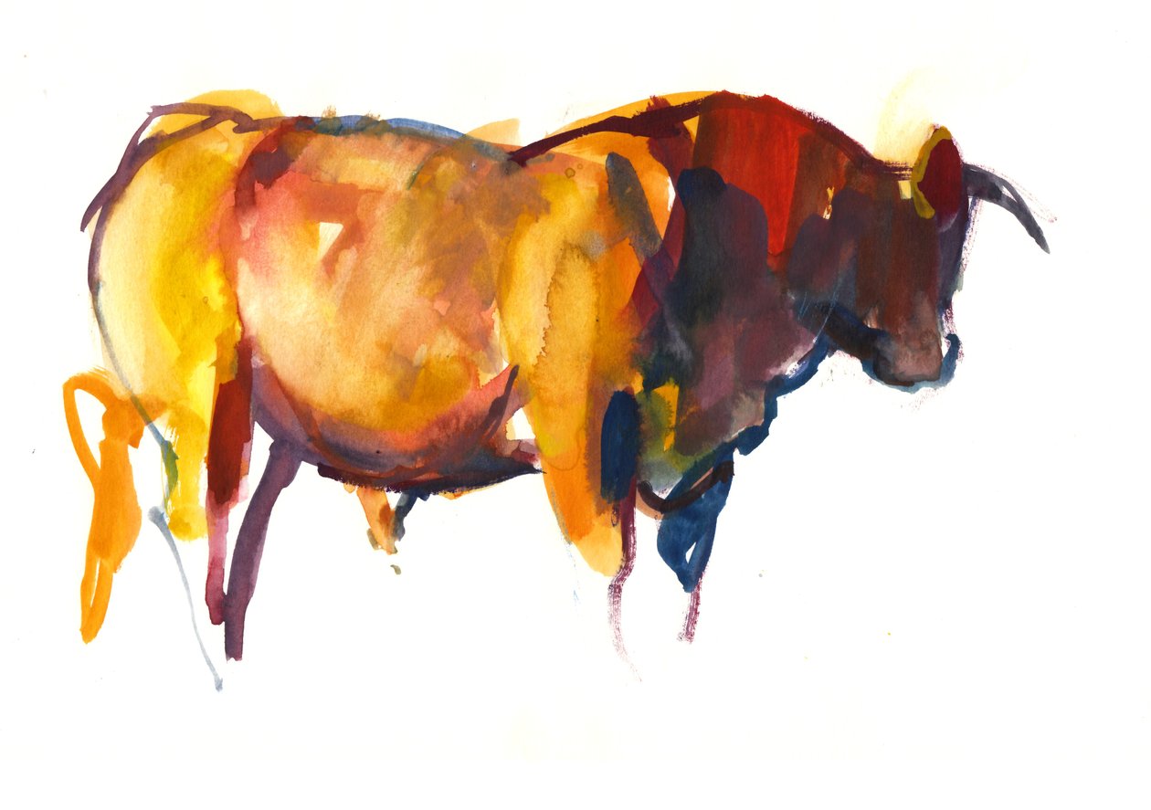 Sunset Bull, 2010 (akvarell és gouache papíron) alkotó: Mark Adlington