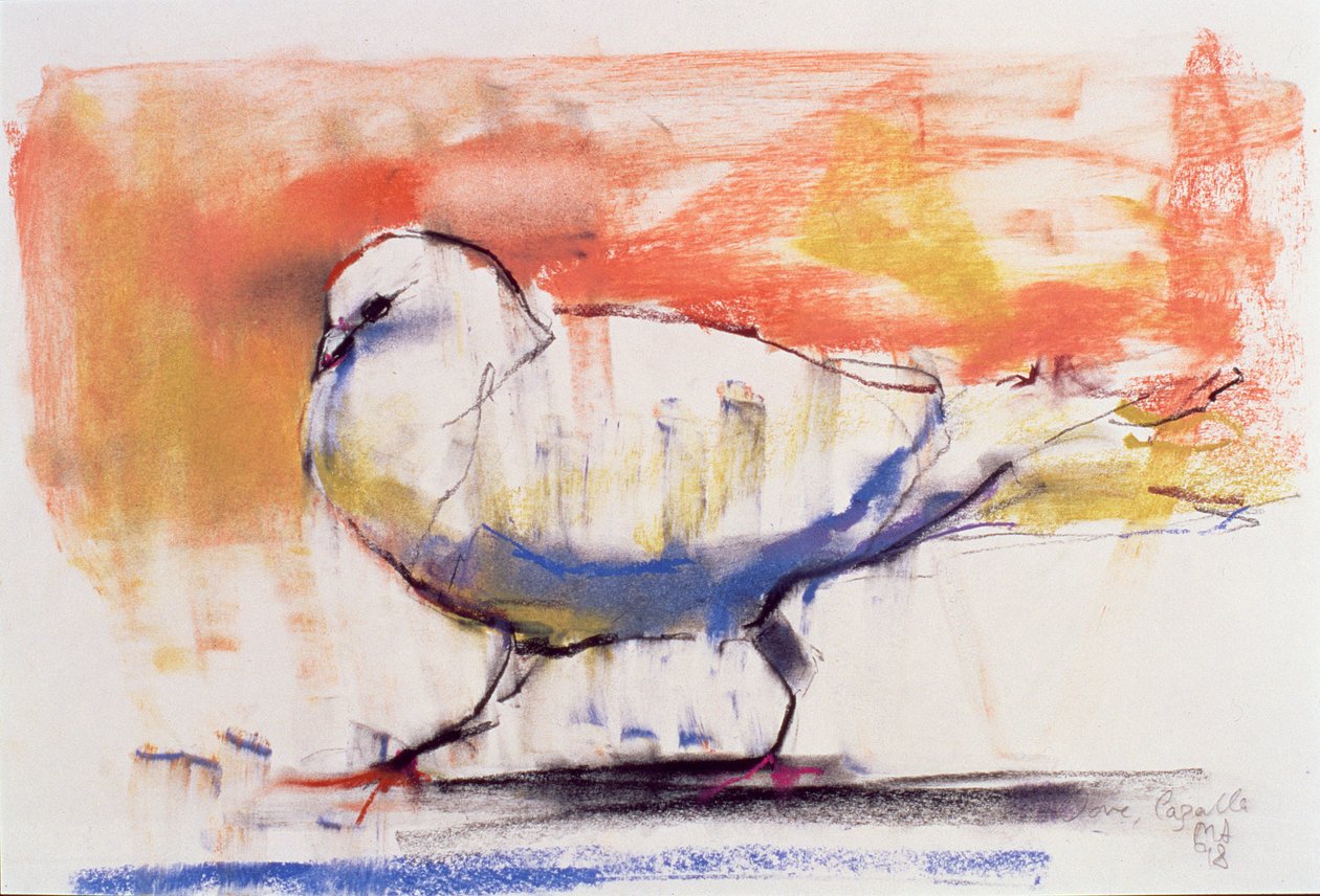 Walking Dove, Trasierra, 1998 (conte és szén papíron) alkotó: Mark Adlington