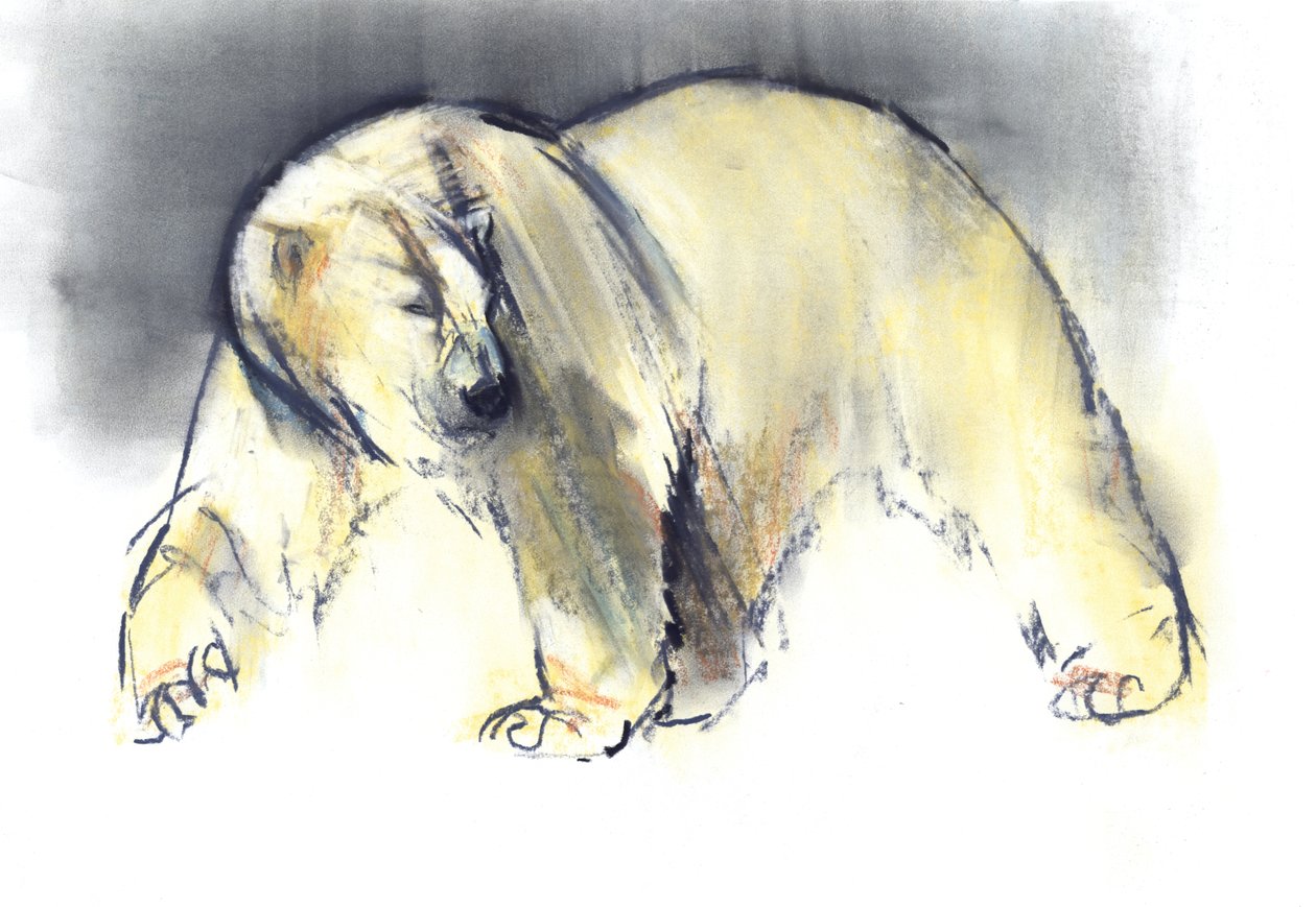 Yellow Ghost, 2016, (konté és pasztell papíron) alkotó: Mark Adlington