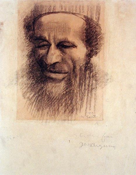 Egy rabbi feje, 1910 körül (kréta súrolópapíron) alkotó: Mark Gertler
