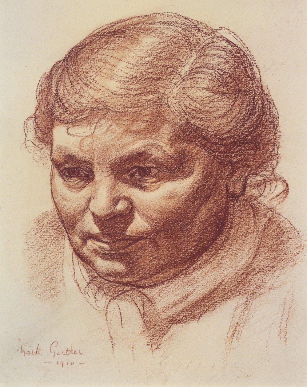 A művész édesanyjának feje, 1910 (sangvinikus papíron) alkotó: Mark Gertler