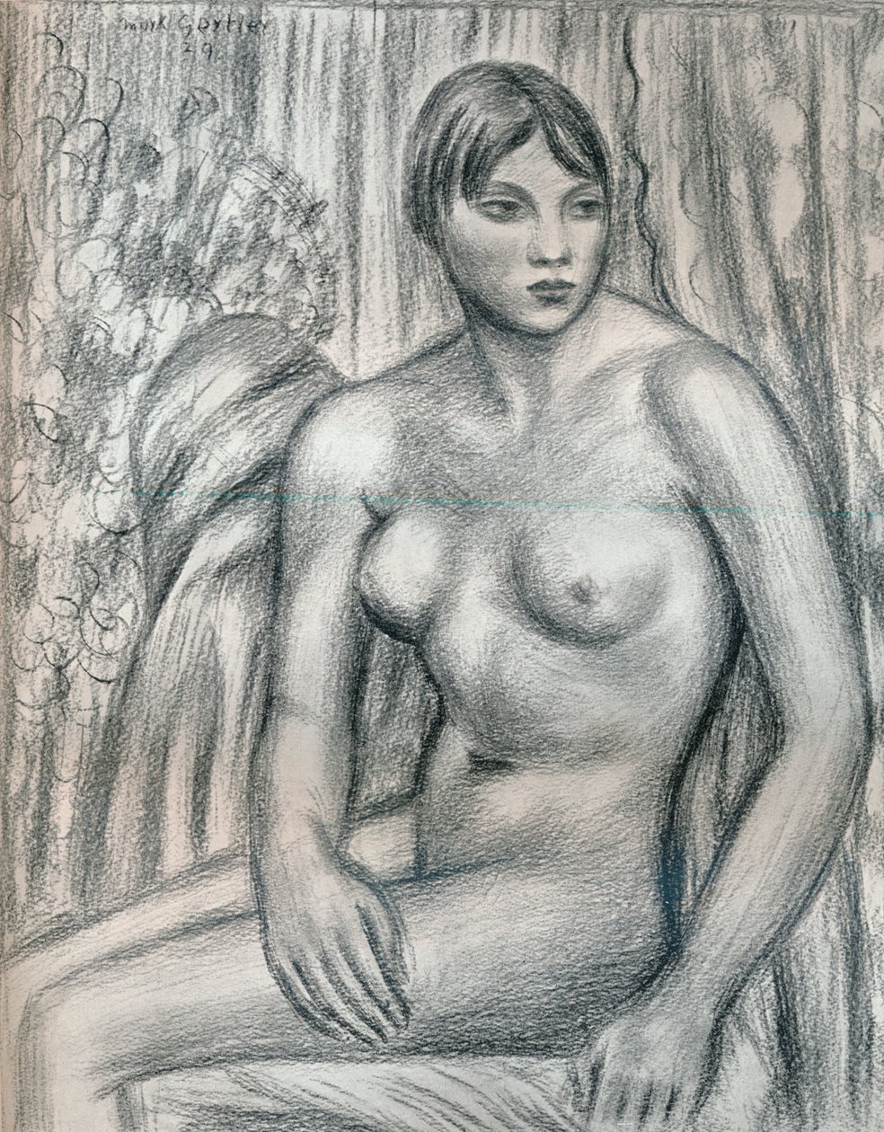 Akttanulmány, 20. század 1932 alkotó: Mark Gertler