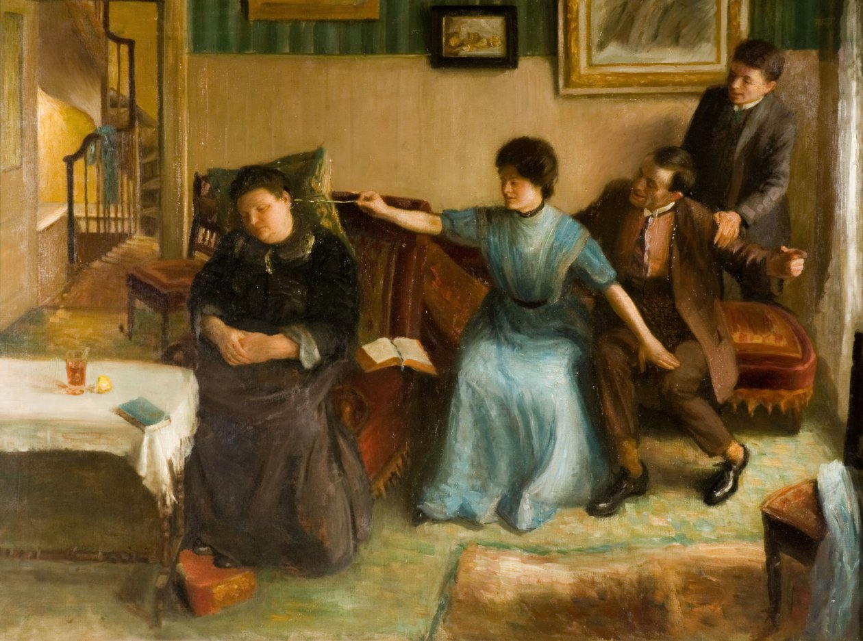 A művész családjának portréja, játékos jelenet, 1910-1911. alkotó: Mark Gertler