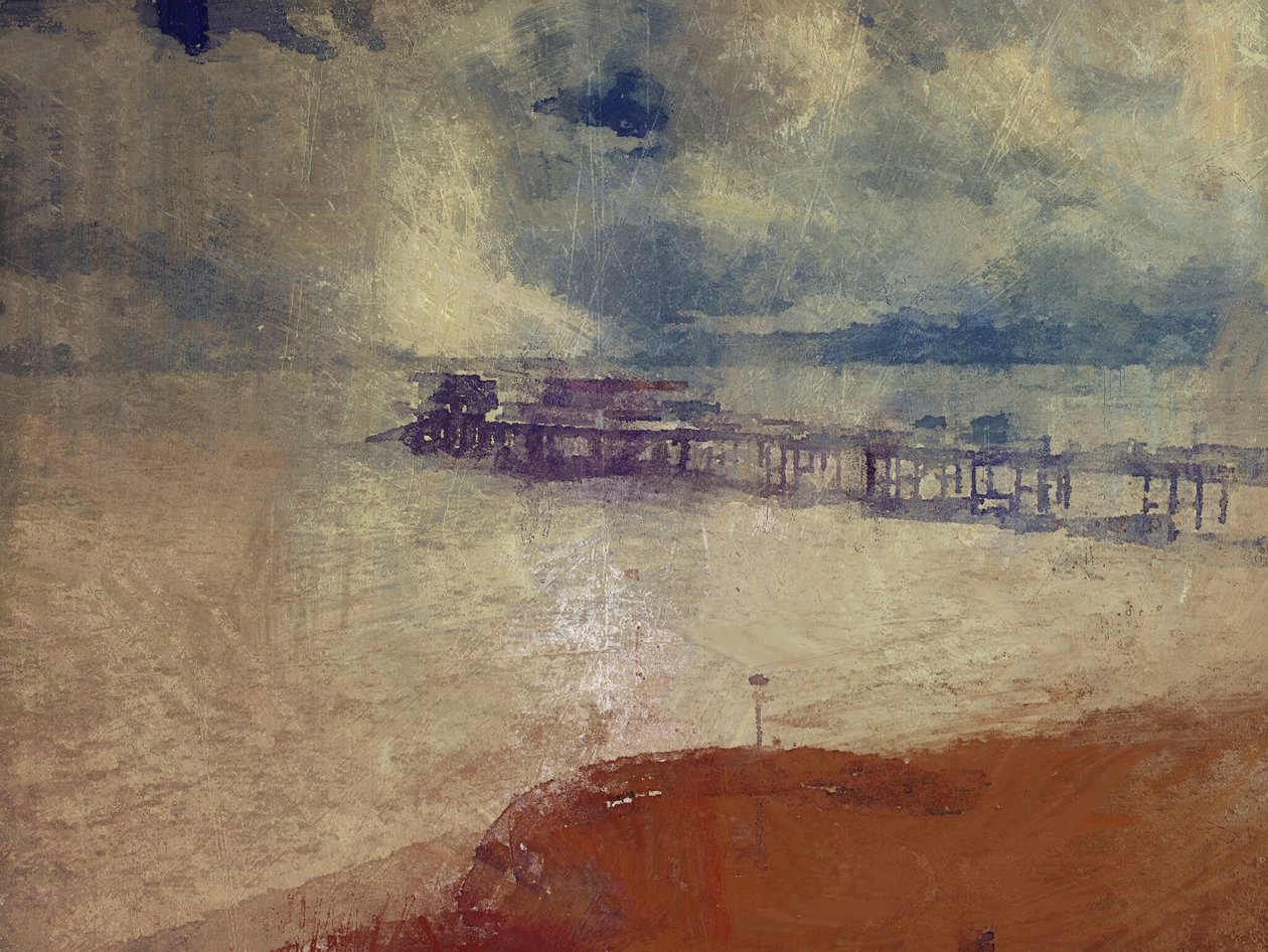 Ezüst tengeri táj - Cromer Pier, Norfolk (vegyes technika) alkotó: Mark Gordon