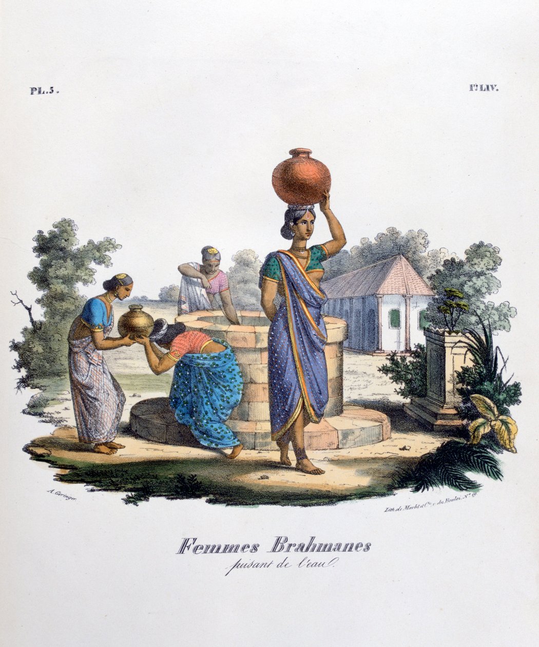 Brahmin nő vizet gyűjt, 1828 alkotó: Marlet et Cie