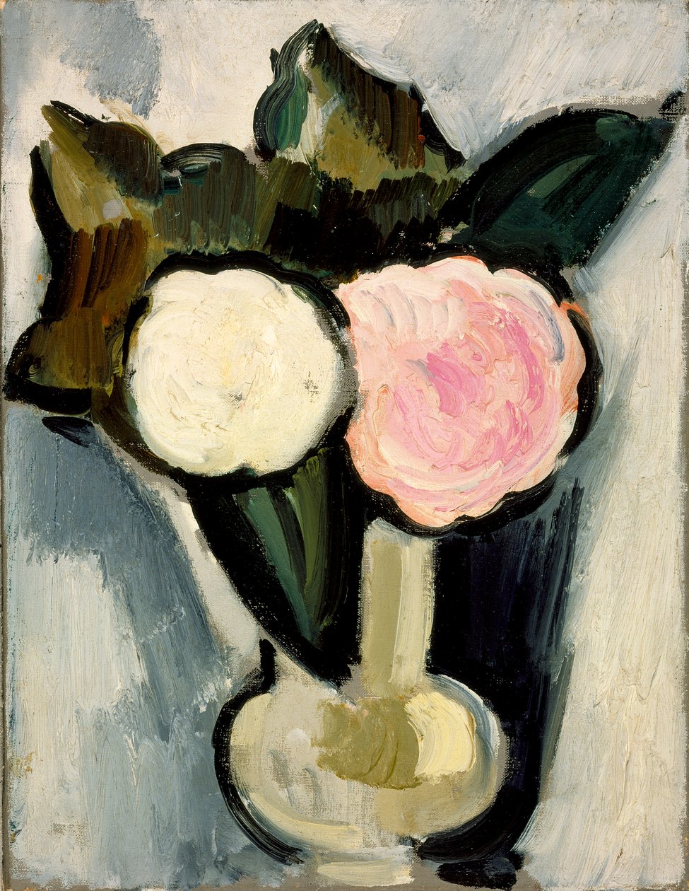 Rózsaszín és fehér virágok vázában, 1929 körül alkotó: Marsden Hartley