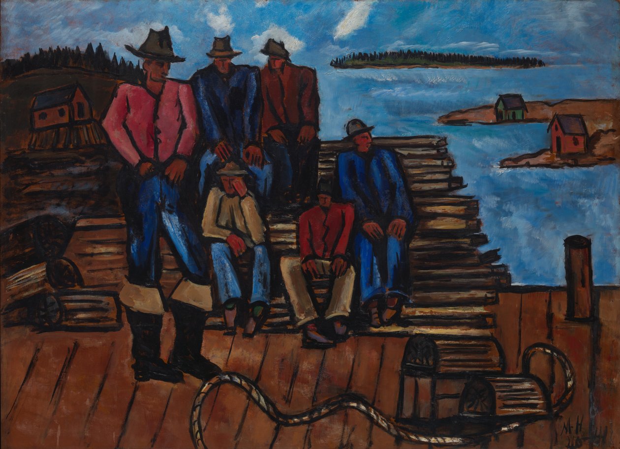 Homárhalászok, 1940-41 (olaj, farostlemez) alkotó: Marsden Hartley