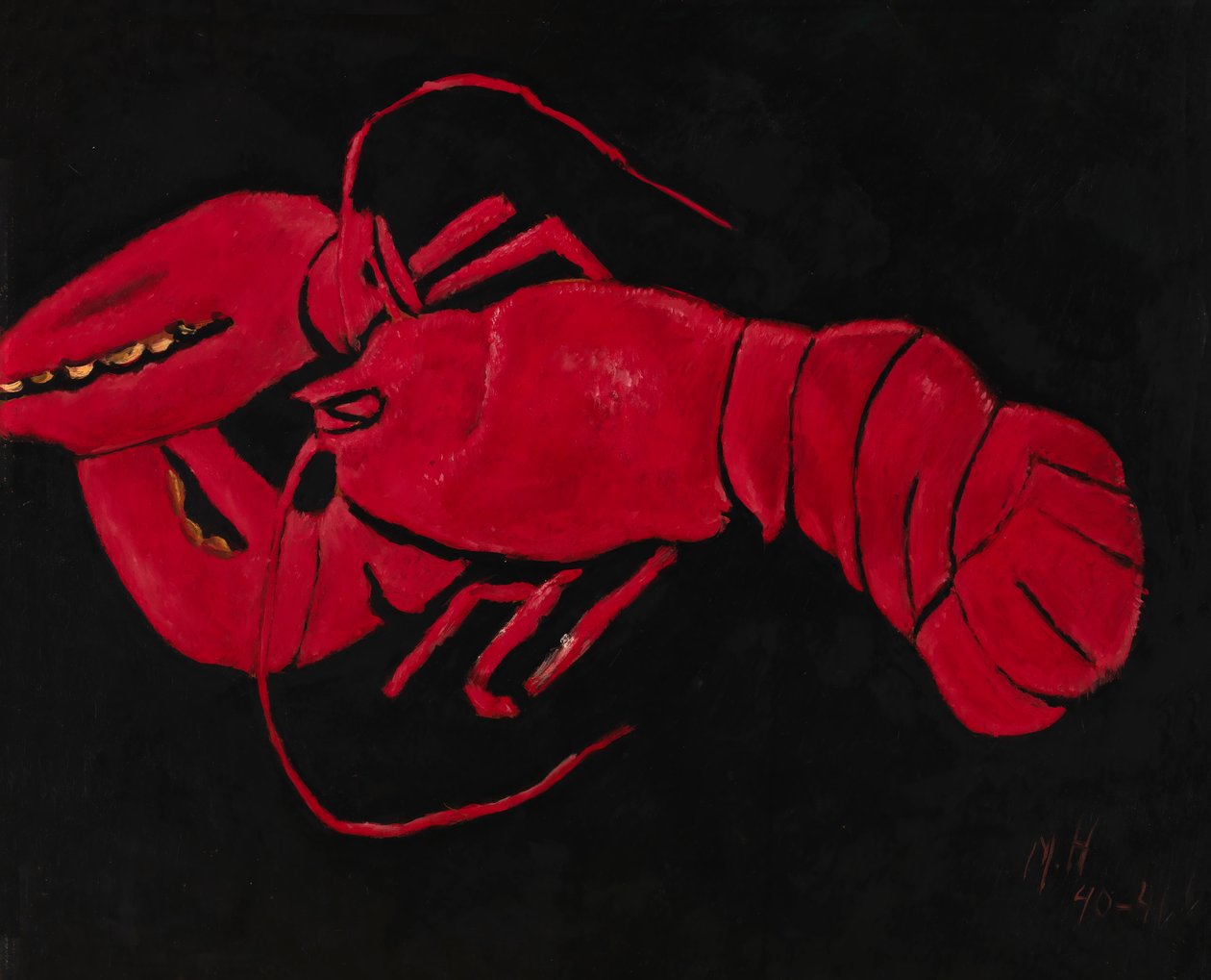 Homár fekete alapon, 1940-1941. alkotó: Marsden Hartley