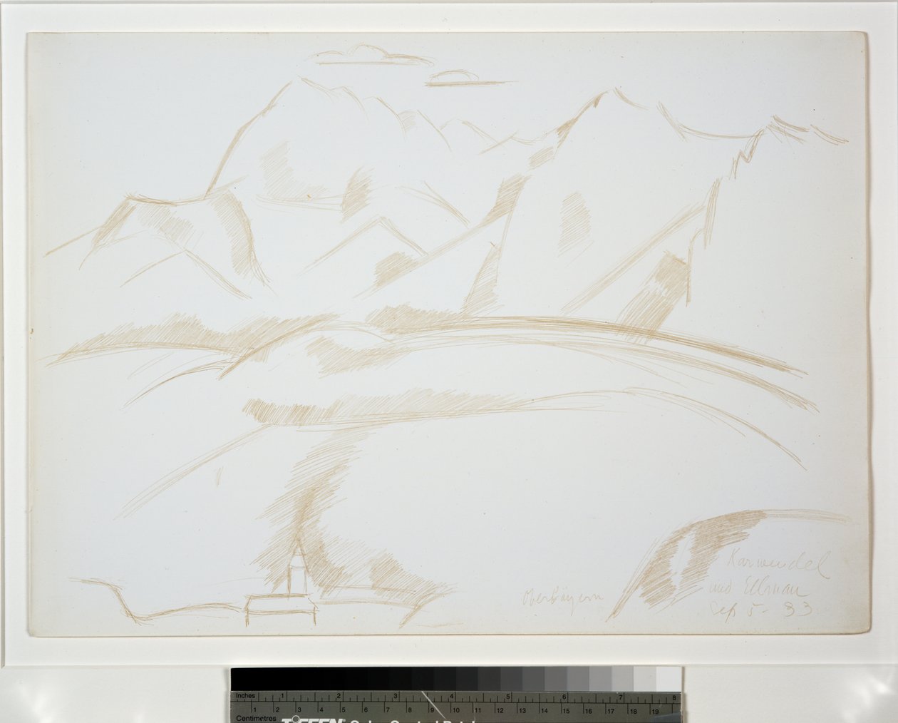Hegyi táj a templomtoronnyal az előtérben alkotó: Marsden Hartley