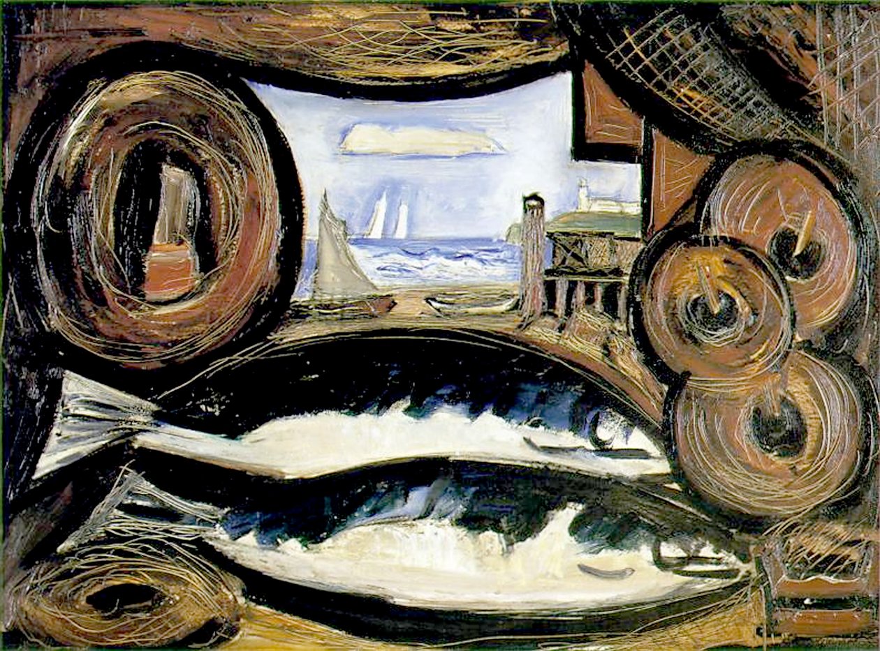 The Fish House, New England, 1934 alkotó: Marsden Hartley