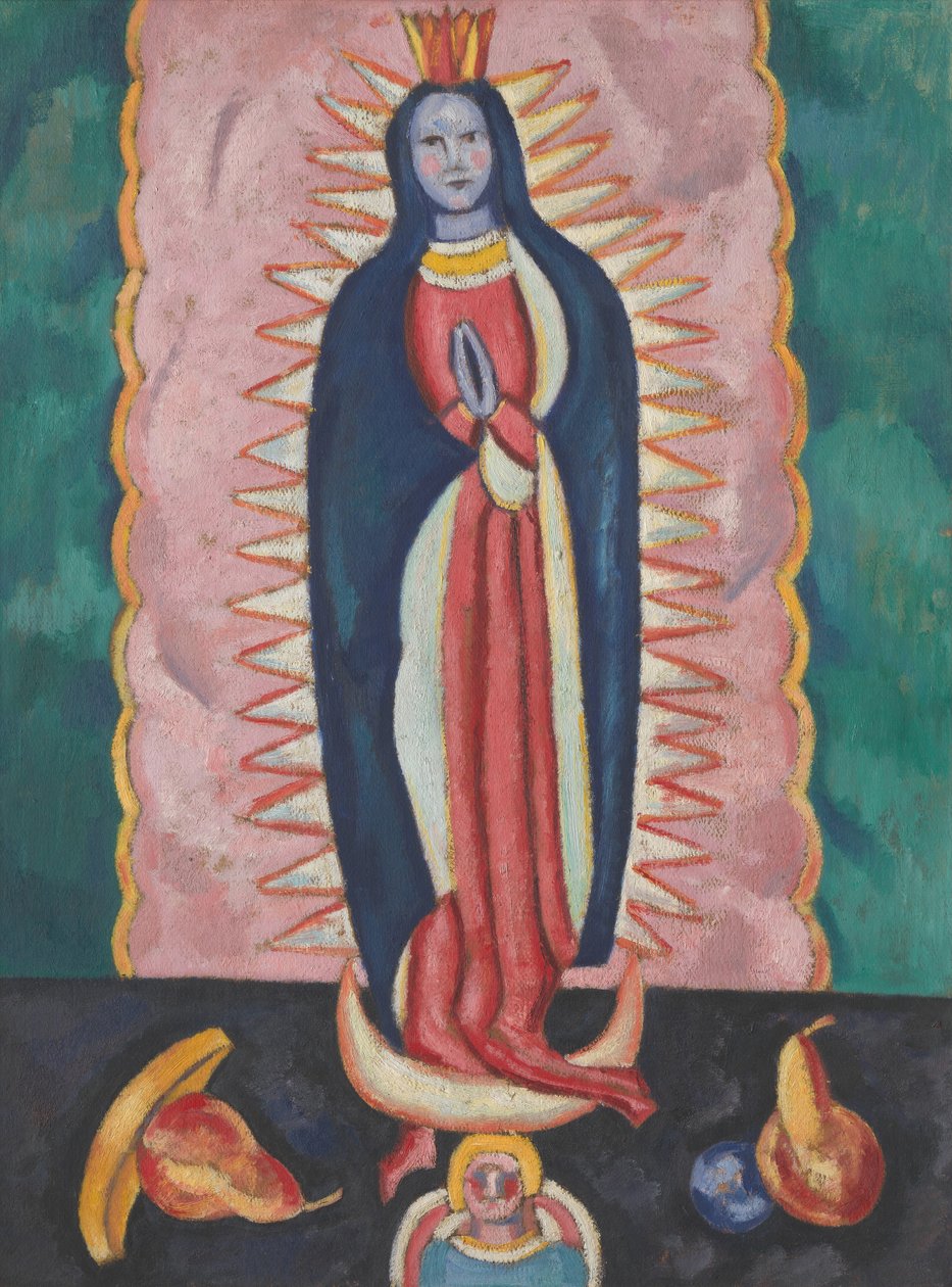 Guadalupe-i Szűz, 1918-1919 körül (olaj és faszén kartonon) alkotó: Marsden Hartley