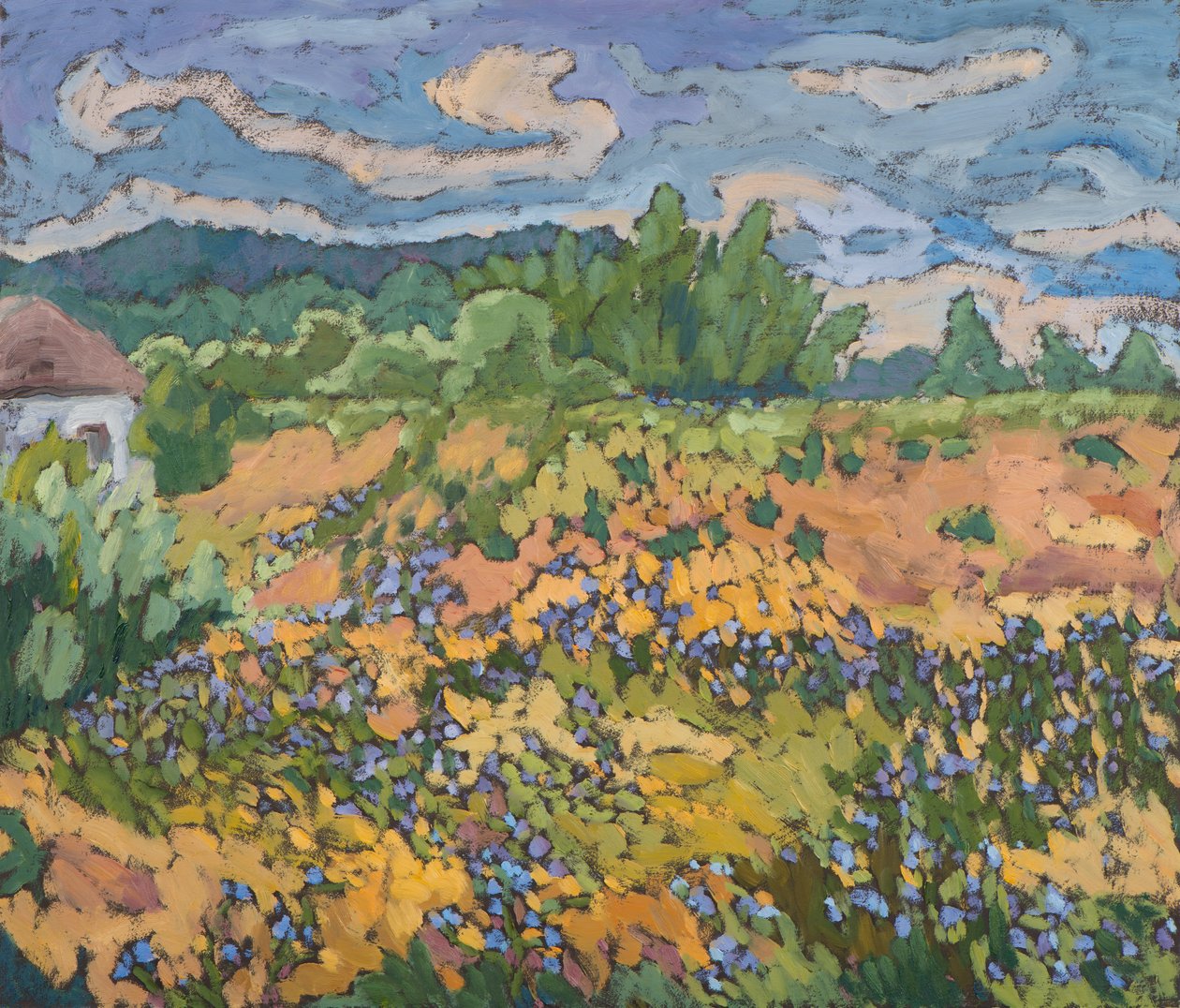 Vadvirágok a gátparton (2012) 60*70 cm, olaj a fedélzeten alkotó: Marta Martonfi Benke