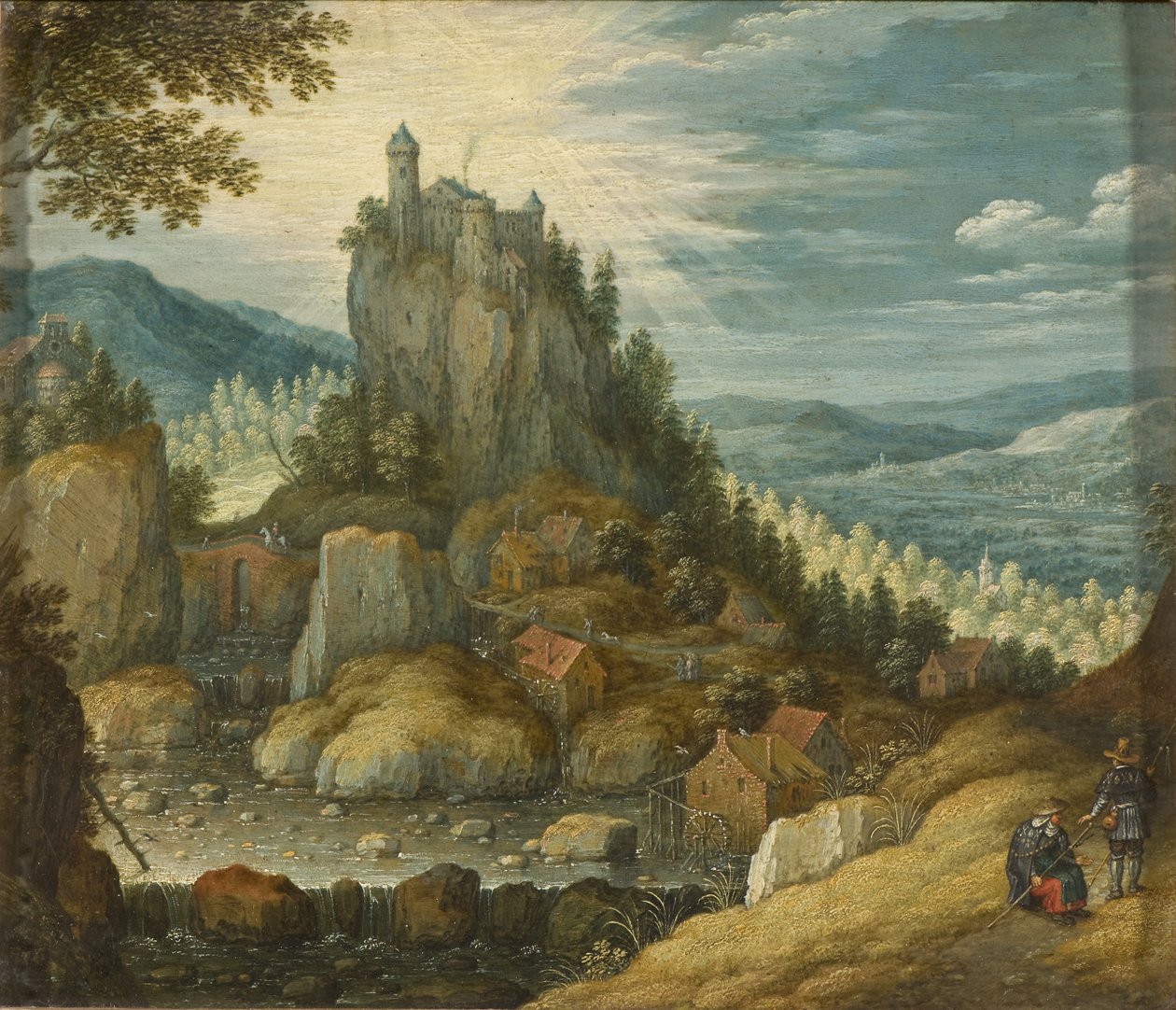 Hegyi táj kastéllyal, 1616 körül alkotó: Marten Ryckaert