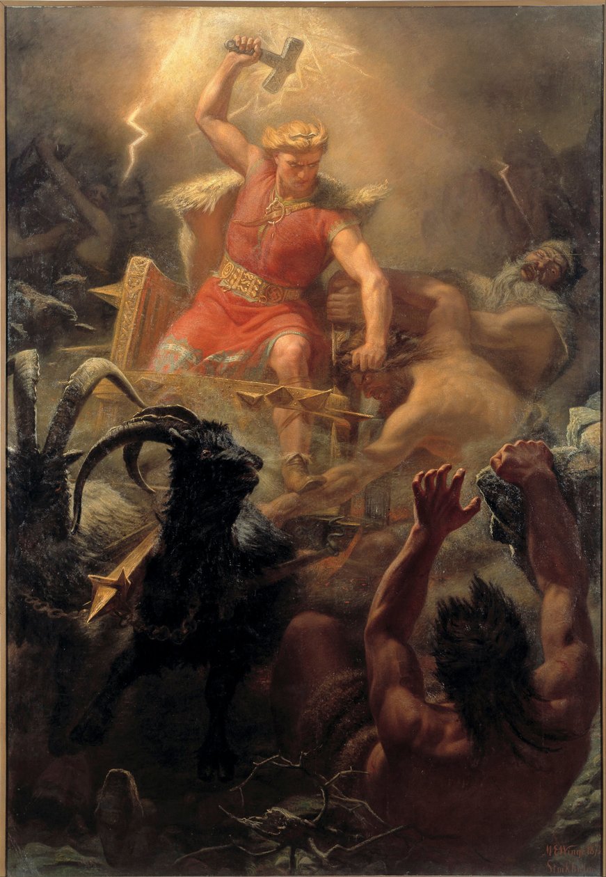 Le combat de Thor (Tor) avec les Geants - Thor harca az óriásokkal - Szárny, Marten Eskil (1825-1896) - 1872 - Olaj, vászon - 484x333 - Nationalmuseum Stockholm alkotó: Mårten Eskil Winge