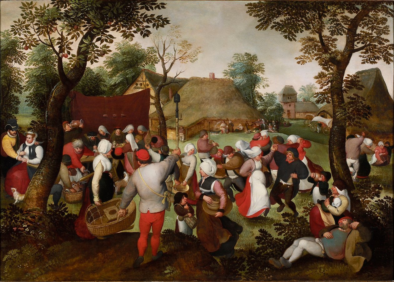 Parasztlakodalom, kb. 1559-1575. alkotó: Marten van Cleve the Elder