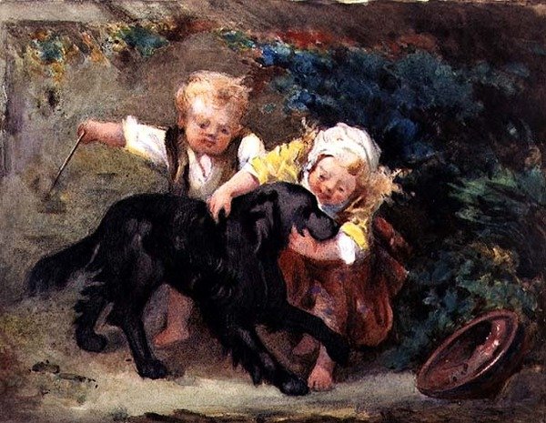A boldog trió (akvarell, papír) alkotó: Martha Darley Mutrie