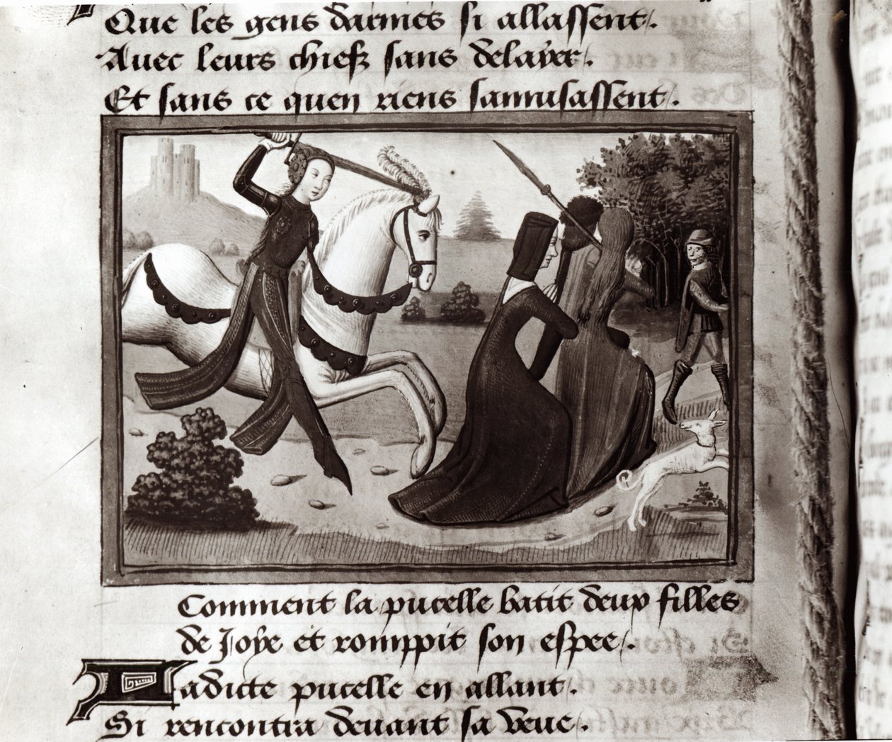 Fr. 5054 Joan of Arc (1412-31) a prostituáltakat kiűzte a katonai táborból, VII. Károly virrasztásaiból, 1484 körül alkotó: Martial de Paris