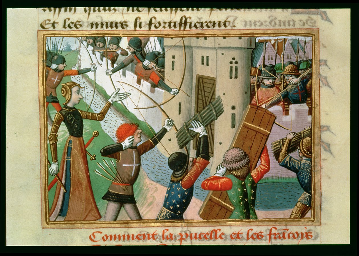 Párizs ostroma Joan of Arc (kb. 1412-31) 1429-ben, VII. Károly virrasztásaiból, 1484 körül alkotó: Martial de Paris