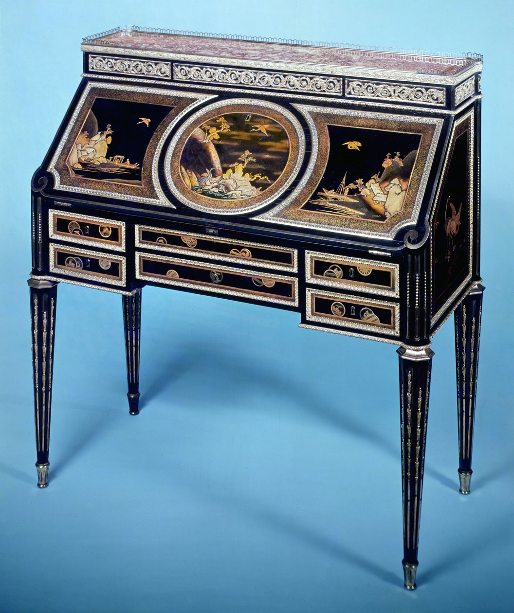 Titkár, 1780-85 körül (ébenfa, márvány és ormolu) alkotó: Martin Carlin
