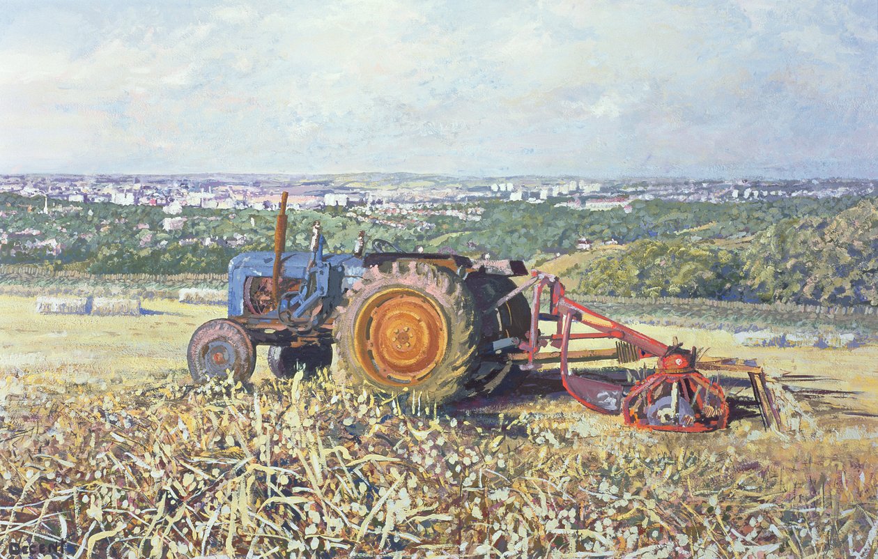 Betakarítás traktor, 1995 (guache) alkotó: Martin Decent
