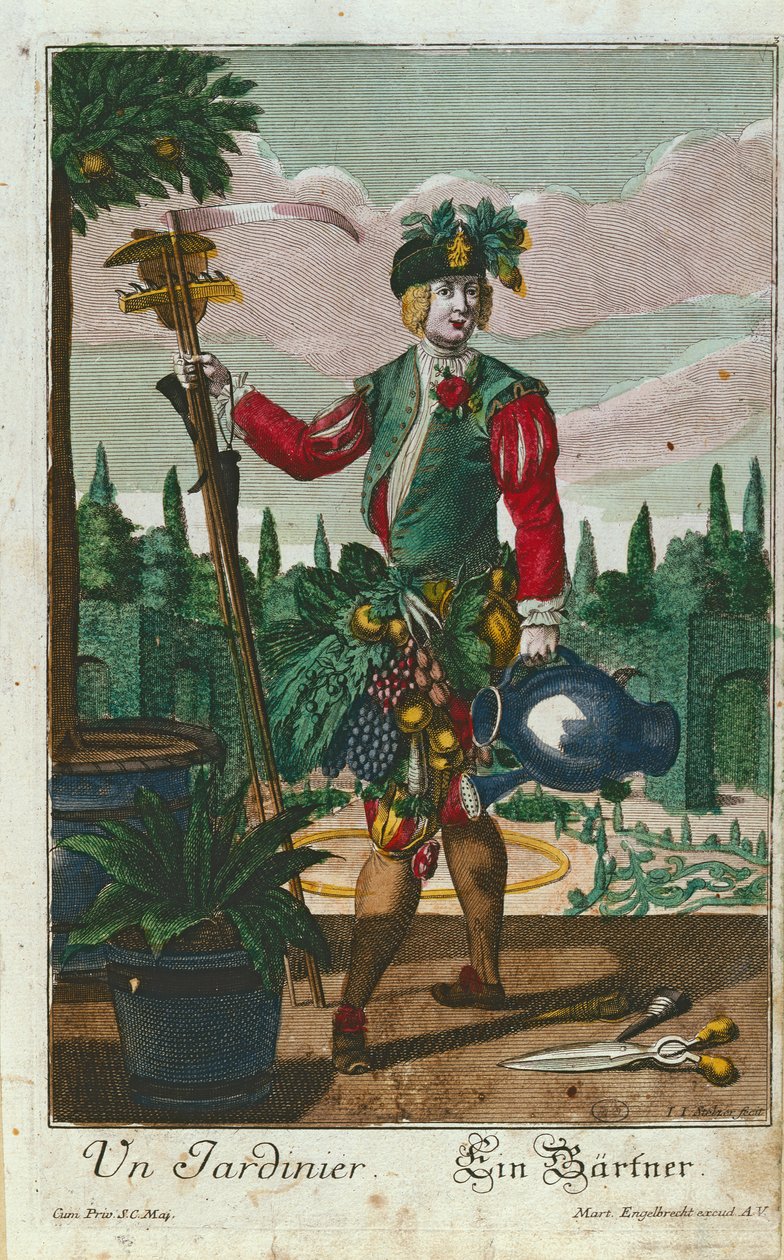 Kertész, allegorikus ábrázolás, 1735 körül alkotó: Martin Engelbrecht