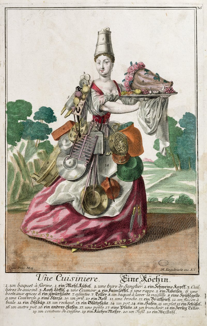 A szakács, 1735 körül alkotó: Martin Engelbrecht