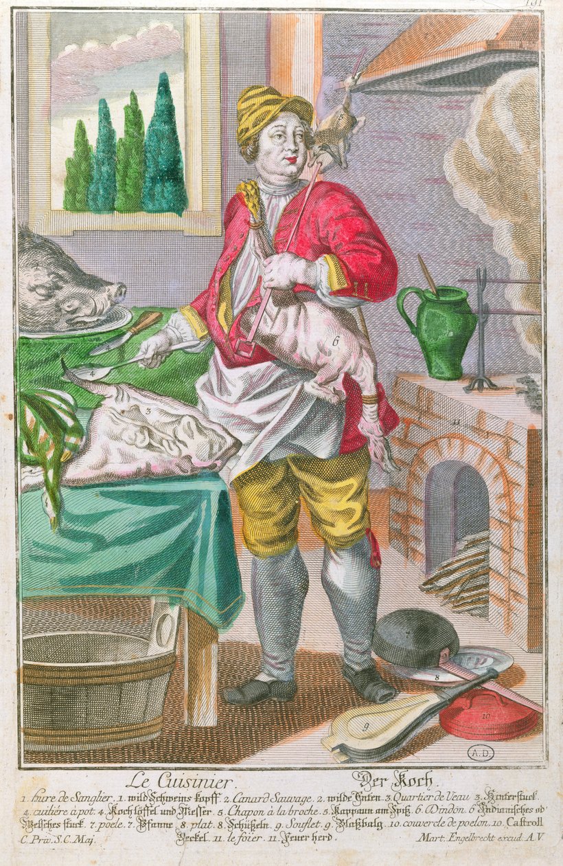A szakács, 1735 körül alkotó: Martin Engelbrecht