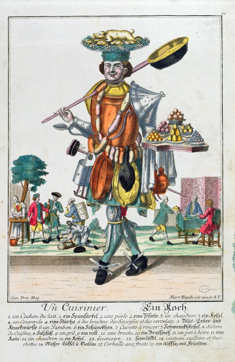 A szakács, 1735 körül alkotó: Martin Engelbrecht