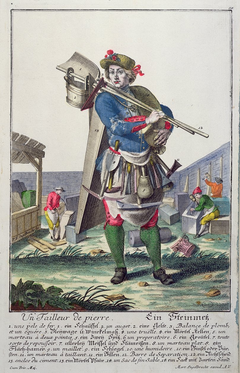 A kőfaragó, 1735 körül alkotó: Martin Engelbrecht
