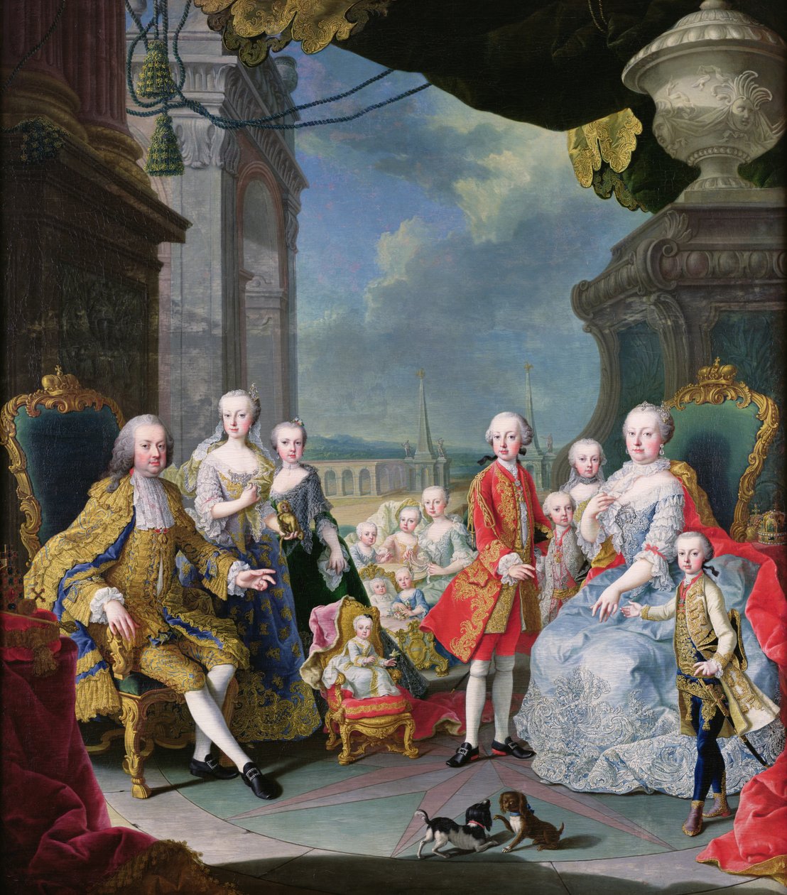I. Ferenc István (1708-65) feleségével, Marie-Therese-vel (1717-80) és gyermekeikkel alkotó: Martin II Mytens or Meytens