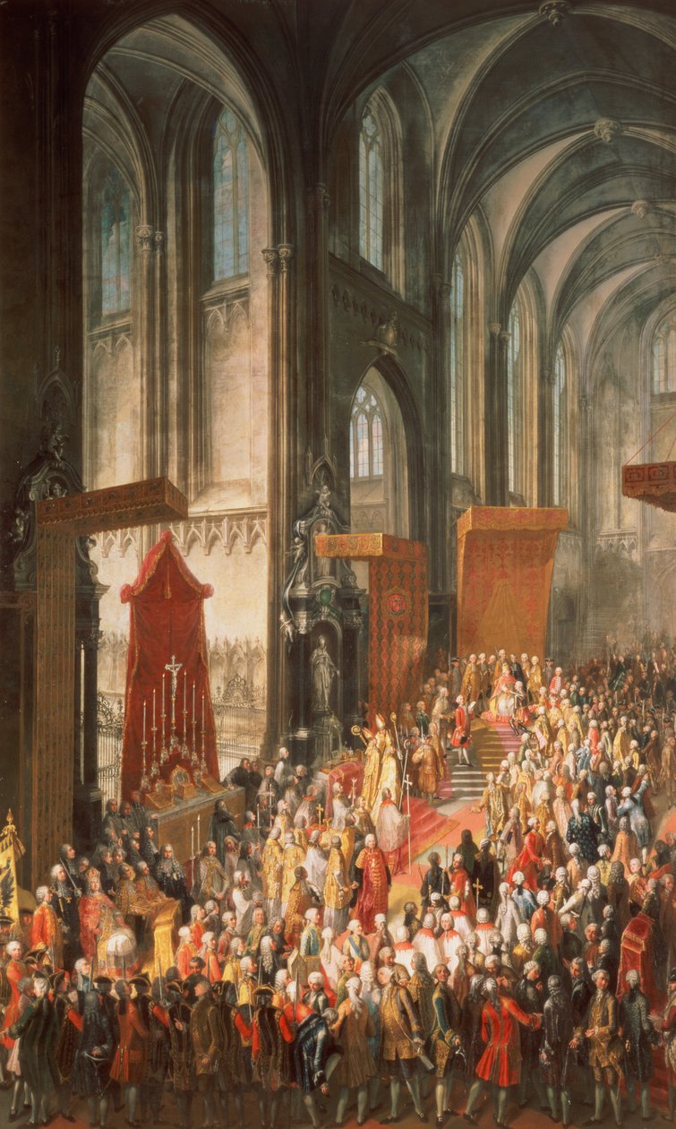 II. József (1741-90) invesztíció a frankfurti dómban német császárrá koronázását követően, 1764 alkotó: Martin II Mytens or Meytens