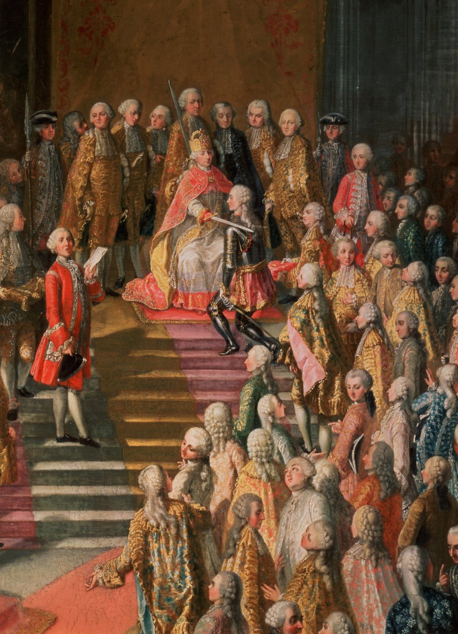 II. József (1741-90) német császár beiktatása a frankfurti dómban, koronázását követően, 1764 (67401. részlet) alkotó: Martin II Mytens or Meytens