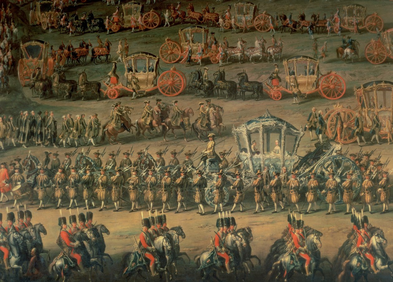 Pármai Izabella érkezése II. Józseffel (a későbbi német császárral) kötött esküvő alkalmából, 1760 alkotó: Martin II Mytens or Meytens