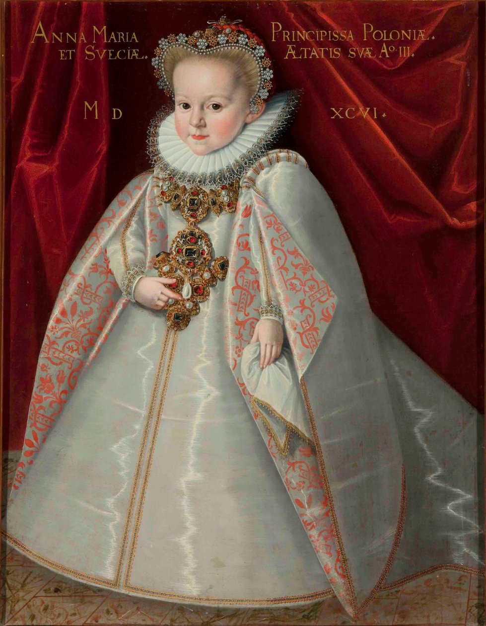 Anna Maria Vasa (1593–1600), III. Zsigmond lengyel király lányának portréja. alkotó: Martin Kober